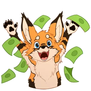 💶 uang, kesuksesan, perayaan, rubah, tunai telegram sticker