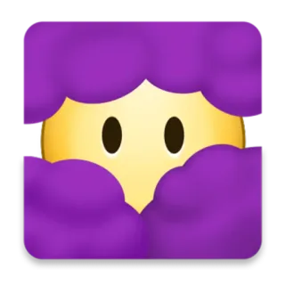 😶 emoji, purple, cloud, cute telegram sticker