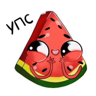 🙃 Упс anguria, frutta, carino, kawaii, cartone animato whatsapp sticker