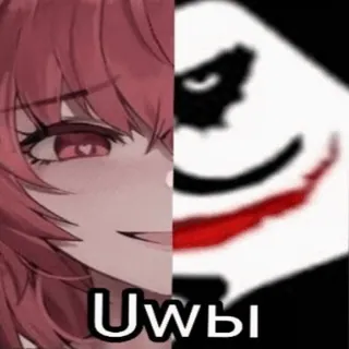👩 Uwbi Anime, Joker, Kenakalan, Gadis anime, Humor gelap whatsapp sticker
