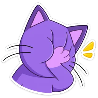 🤦‍♀️ kucing, facepalm, ungu, kartun telegram sticker