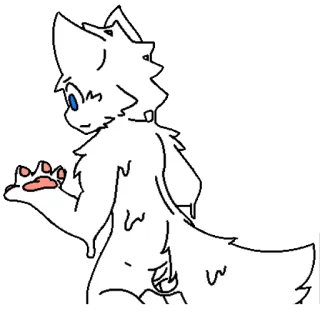 🖤 Furry, Antro, Branco, Criatura, Animal telegram sticker