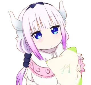 😳 Kanna Kamui Miss Kobayashi's Dragon Maid Anime, Kawaii, Kanna, Dragon Maid, Kanna Kamui, Fofo, Chibi whatsapp sticker