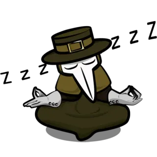 😴 Médecin de peste, Yoga, Méditation, Masque, Chapeau, Gants telegram sticker