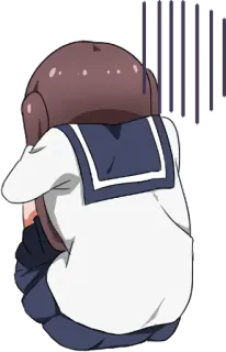 😞 anime, girl, sad, crying, uniform, schoolgirl, emotional telegram sticker