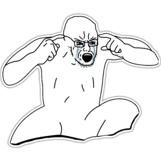😭 pleurs, mème, wojak, colère, énervé, sojak telegram sticker