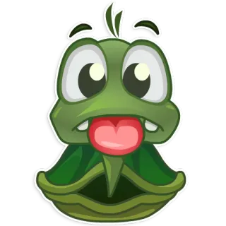 😝 Frosch, Cartoon, Tier, Grün, Zunge telegram sticker