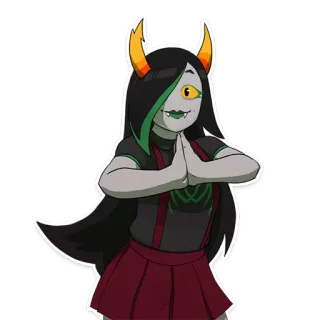 😃 Тролль, Рога, Глаз, Персонаж, Юбка, Поза telegram sticker