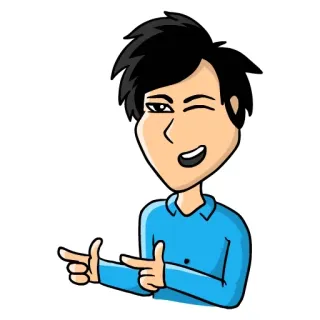 🙌 Cartoon, Figur, Fingerpistole, Zwinkern, Person, Geste whatsapp sticker