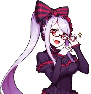 🤓 Shalltear Bloodfallen Overlord Anime, Shalltear Bloodfallen, Vampira, Overlord, Óculos, fofa, Garota anime telegram sticker