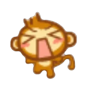 🫥 mono, dibujos animados, lindo, animal, personaje telegram sticker