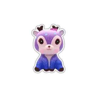 🦌 cervo, carino, animale, scintillio, cartone animato, cerbiatto whatsapp sticker