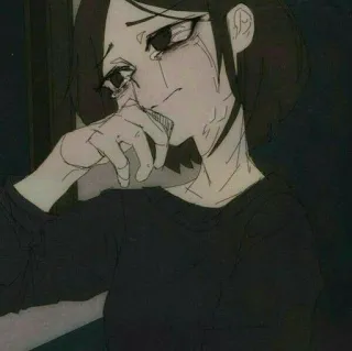 Sad anime girl telegram stickers