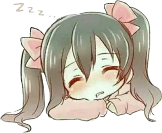 💤 zzz Anime, Dormire, Kawaii, Carino, Cartone animato telegram sticker
