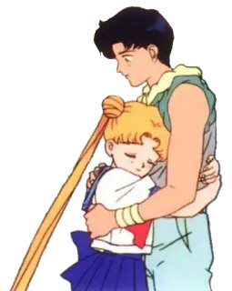 🤗 Sailor Moon อนิเมะ, การ์ตูน, กอด, โรแมนติก, เซเลอร์มูน telegram sticker