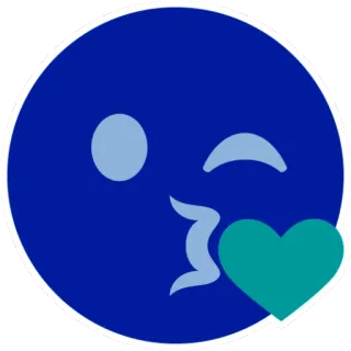 😘 Emoji, Beijo, Coração, Azul telegram sticker