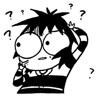 😨 ? ? ? pergunta, confuso, anime, mangá, expressão, dúvida, incerteza whatsapp sticker