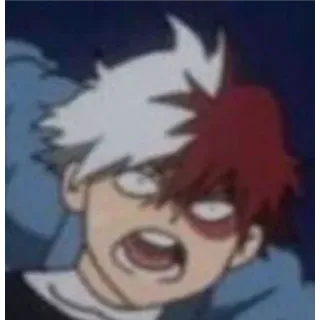 😵 Shoto Todoroki My Hero Academia Shoto Todoroki, anime, My Hero Academia, shocked, manga, cartoon telegram sticker