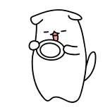 😋 perro, comida, dibujos animados, animal, lindo, hambriento telegram sticker