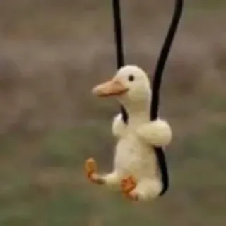 😊 duck, swing, toy, plush, cute, animal, bird telegram sticker