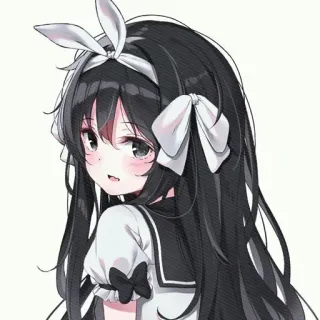 ❤️ Anime, Mädchen, süß, Schleife, Schuluniform telegram sticker