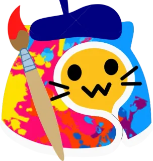👨‍🎨 Farbe, Kunst, Künstler, Baskenmütze, Bunt, Pinsel telegram sticker