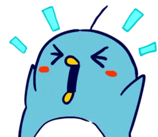 😆 cartoon, blue, screaming, exclamation, shocked, animated, expression whatsapp sticker