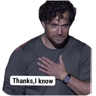 🖼 Henry Cavill Thanks,I know henry cavill, thanks, i know, grateful, confident, meme, reaction whatsapp sticker