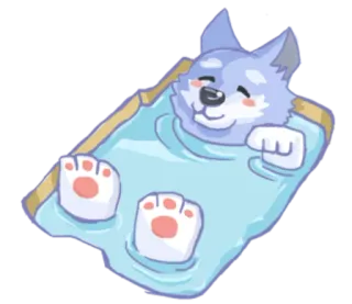 🛀 собака, щенок, милый, спящий, одеяло, животное telegram sticker