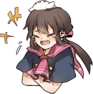 😂 аниме девушка, милый, счастливый, кот, каваий telegram sticker
