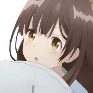 😯 anime, girl, cute, cartoon, sleepy telegram sticker