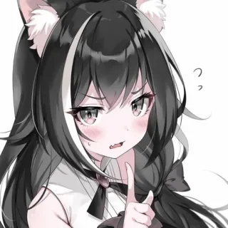 ❤️ っっ Anime Mädchen, Katzenohren, Süß, Kawaii, Manga, Digitale Kunst telegram sticker