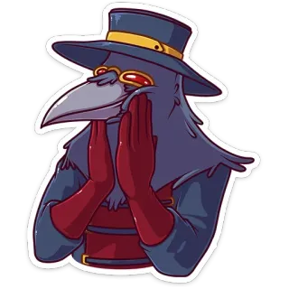 ☺️ medico della peste, dottore, uccello, maschera, guanti, storico, cartone animato telegram sticker