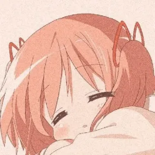 😴 Madoka Kaname Puella Magi Madoka Magica Anime, Carino, Kawaii, Manga, Triste, Dormire, Capelli rosa telegram sticker