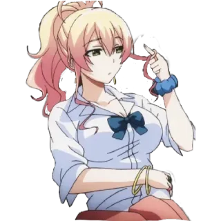 🙃 anime, girl, school uniform, cute, blond hair telegram sticker