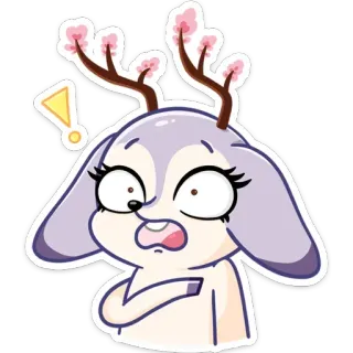 😳 Hirsch, Tier, Cartoon, Sticker, überrascht, geschockt whatsapp sticker
