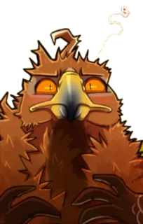 😵 pássaro, águia, bravo, desenho animado, animal whatsapp sticker