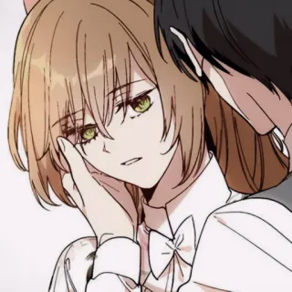 ✖️ anime, manga, cartoon, couple, cute, relationship telegram sticker