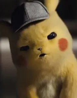 🤔 Pikachu Detective Pikachu 宝可梦, 侦探, 皮卡丘, 卡通, 动物, 帽子 telegram sticker
