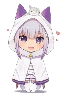 ❤️ Emilia Re:Zero Anime, Chibi, Niedlich, Emilia, ReZero telegram sticker