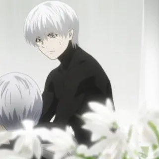 🎩 Ken Kaneki Tokyo Ghoul Anime, Tokyo Ghoul, Ken Kaneki, Capelli Bianchi, Ghoul telegram sticker