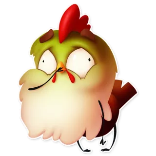 😖 pollo, uccello, cartone animato, animale, carino, divertente telegram sticker