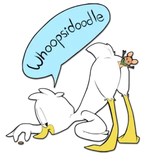 🐭 Whoopsidoodle canard, souris, dessin animé, drôle, animal, oups whatsapp sticker