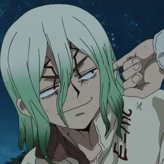 🔬 Senku Ishigami Dr. Stone Аниме, Ученый, Решительный, Умный, Изобретатель whatsapp sticker