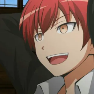 😄 Karma Akabane Assassination Classroom Anime, Personagem, Karma Akabane, Cabelo Vermelho, Assassination Classroom telegram sticker