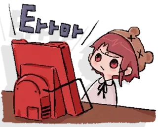 🤖 Error error, frustration, computer, anime, manga, korean telegram sticker