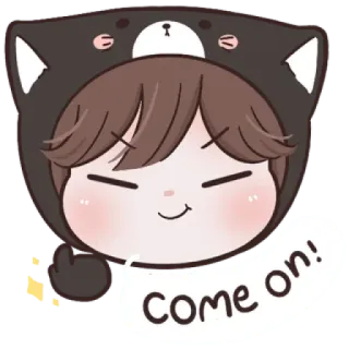 ☁️ Come on! imut, semangat, kartun, beruang, dorongan, ramah whatsapp sticker