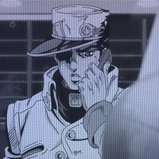 🤨 Jotaro Kujo JoJo's Bizarre Adventure anime, jojo's bizarre adventure, jotaro kujo, karakter, manga, seni, ilustrasi telegram sticker