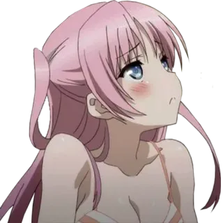 😳 anime, girl, cute, pink hair telegram sticker