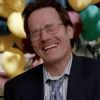 🌓 Walter White Breaking Bad man, laughing, actor, happy, glasses telegram sticker
